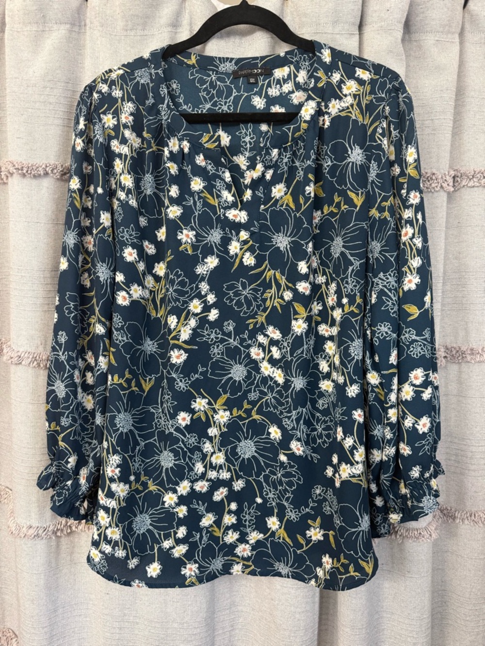 Papermoon Floral Woman’s Blouse 3/4 Length Sleeves-SIZE XXL